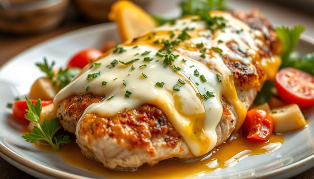 Melted Cheese on Alice Springs Chicken Melted Cheese on Alice Springs Chicken